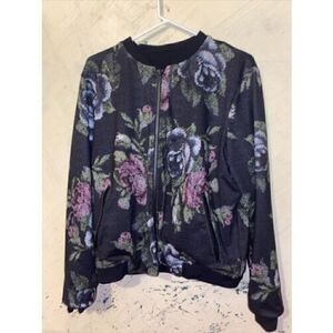 Lululemon Party Bomb Jacket Reversible Floral Black Women's Large *measurements